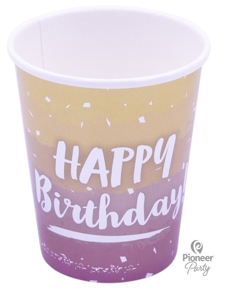 Becher "Happy Birthday" Roségold 250ml