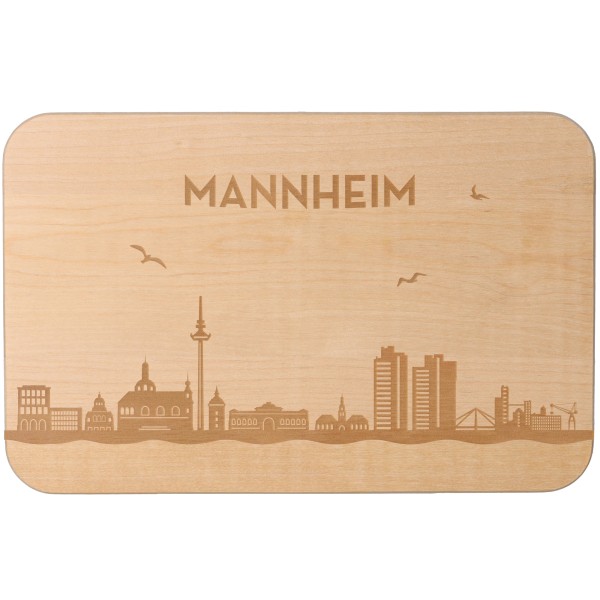 Frühstücksbrett Skyline Mannheim 23cm x 15cm x 1cm