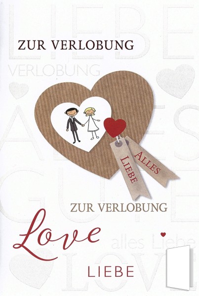 Grußkarte "Zur Verlobung - Alles Liebe"