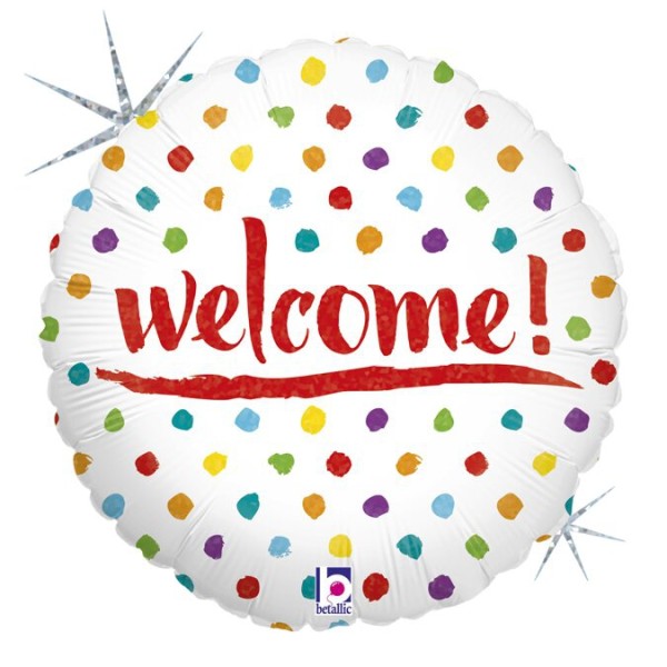 Gepunkteter Ballon "Welcome"