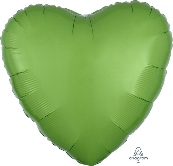 Folienballon Herz, Metallic Kiwi Grün