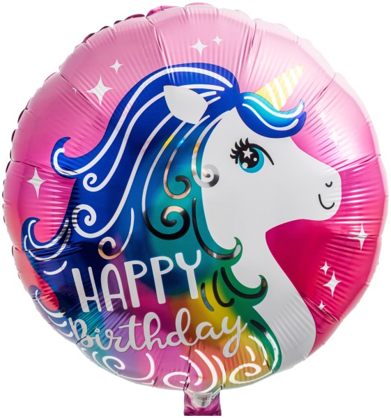 Geburtstag Ballon "Happy Birthday" Einhorn