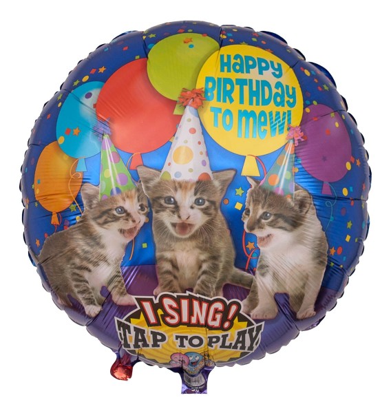 Musikballon "Katzen - Happy Birthday to mew!"