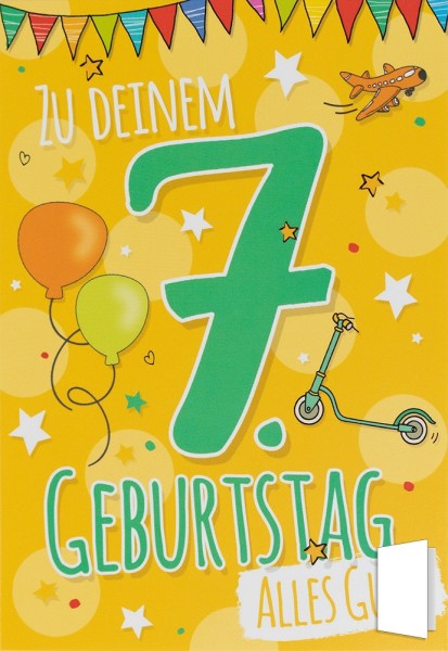 Geburtstagskarte "Zu deinem 7. Geburtstag alles Gute!"