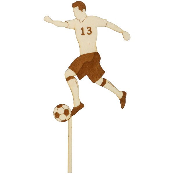 Cake Topper Fußball "Zahl" aus Holz