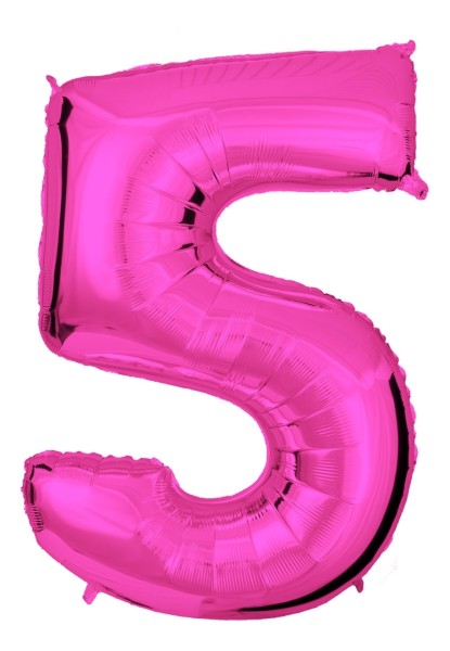 Zahlenballon Pink "5"
