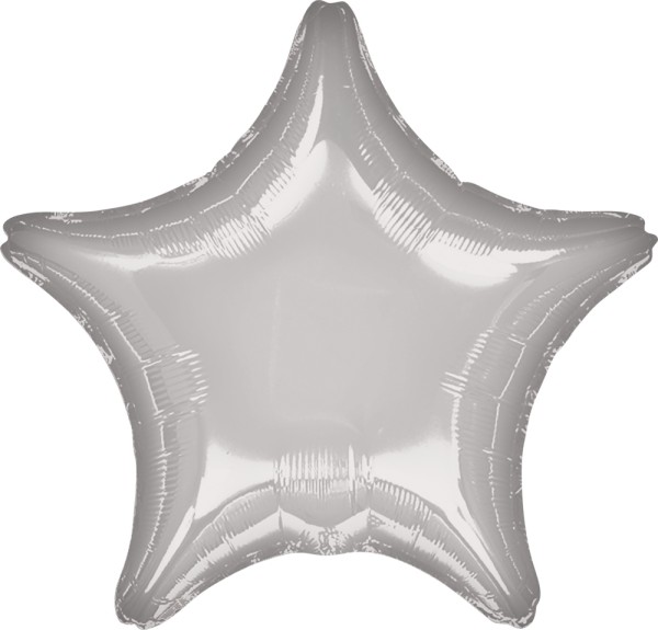 Folienballon Stern, Metallic Silber
