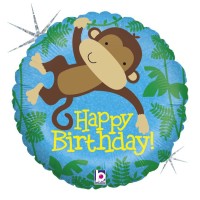 Geburtstagsballon mit Affe "Happy Birthday"  Geburtstagsballon mit Affe "Happy Birthday"