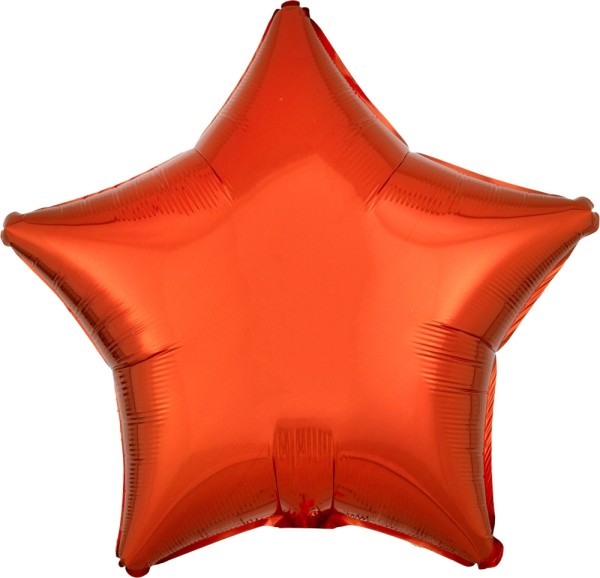 Folienballon Stern, Metallic Orange