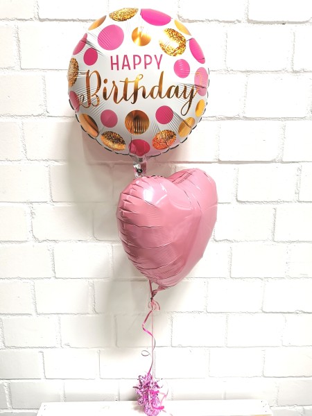 Ballon Bouquet Pink & Gold "Happy Birthday"