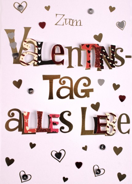 Valentinskarte "Zum Valentinstag alles Liebe"