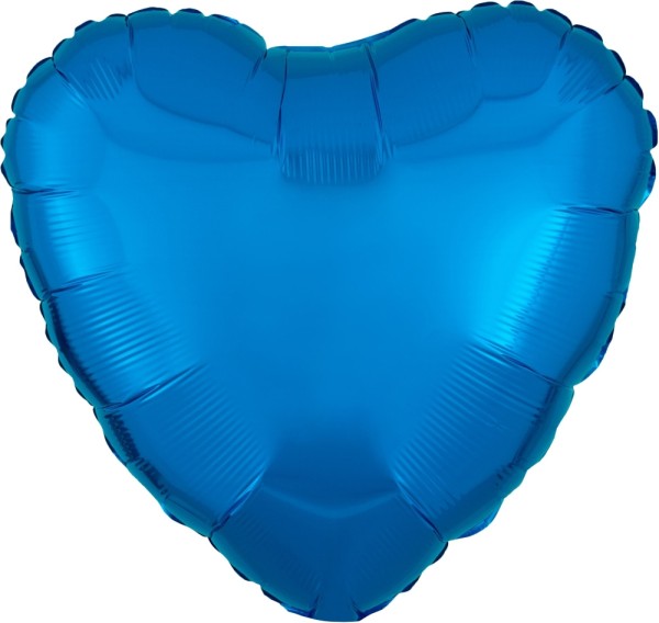 Folienballon Herz, Metallic Blau