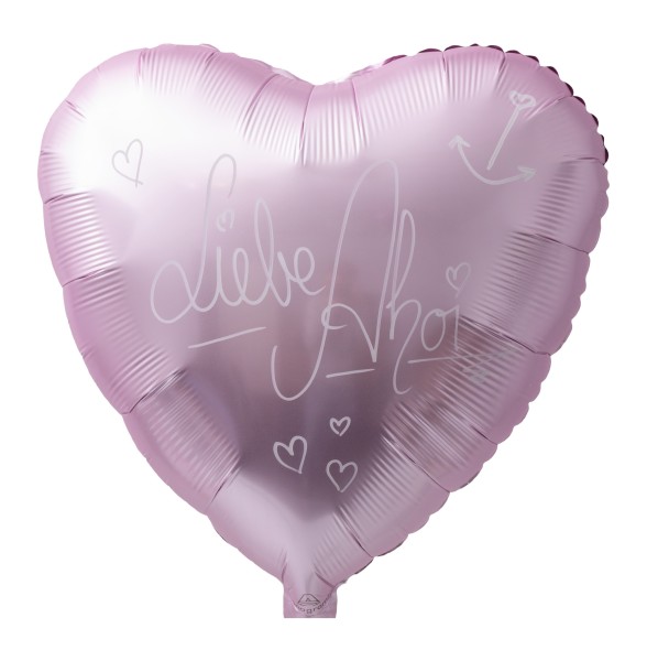 Folienballon Herz Handbeschriftet, Satin Pastell Rosa