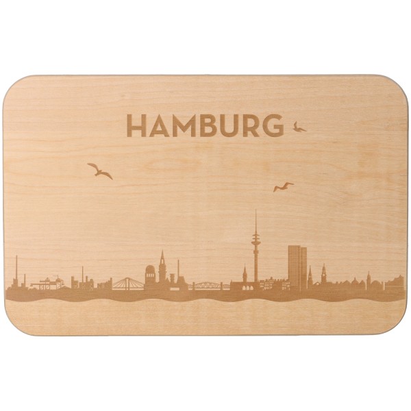 Frühstücksbrett Skyline Hamburg 23cm x 15cm x 1cm