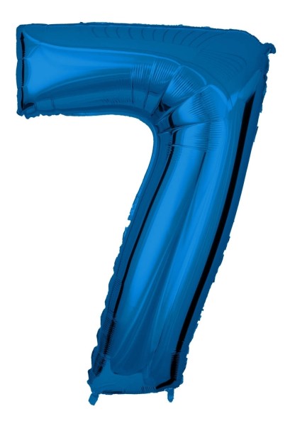 Zahlenballon Blau "7"