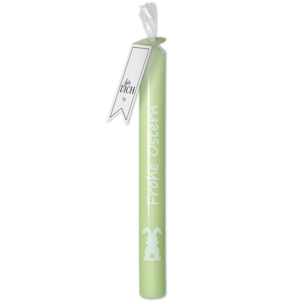 Stabkerze "Frohe Ostern" Mintgrün