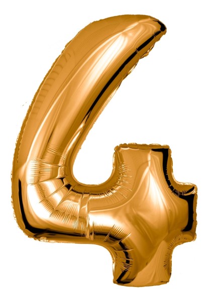 Zahlenballon Gold "4"