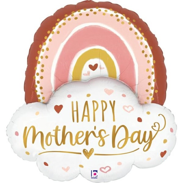 Folienballon Boho "Happy Mother's Day" Regenbogen