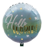Ballon zur Geburt von Jungen "Hello World"  Ballon zur Geburt von Jungen "Hello World"