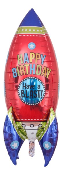 Riesenballon Rakete "Happy Birthday - Have a Blast!"