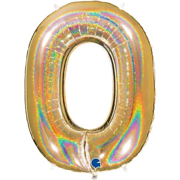 Zahlenballon Geldgold Holo "0"