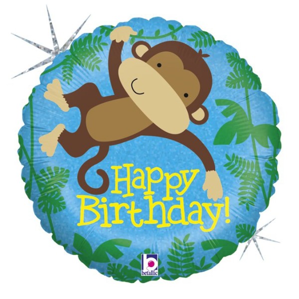 Geburtstagsballon mit Affe "Happy Birthday"