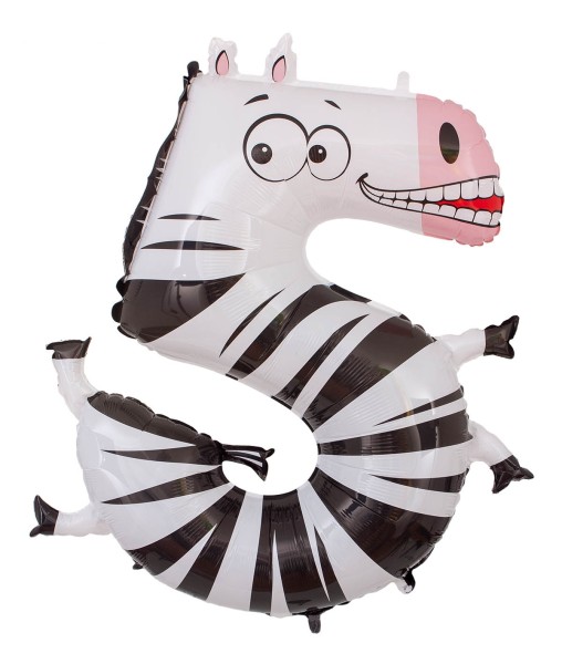 Zahlenballon Zebra "5"