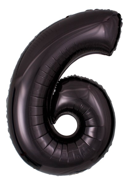 Schwarzer Zahlenballon "6"