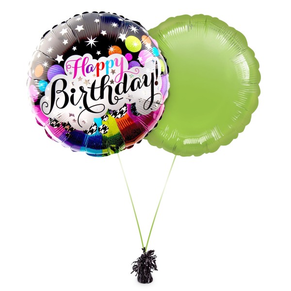 Ballon Bouquet "Happy Birthday" grün & schwarz