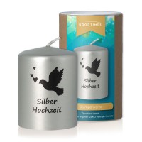 Stumpenkerze "Silberhochzeit" Silber  Stumpenkerze "Silberhochzeit" Silber