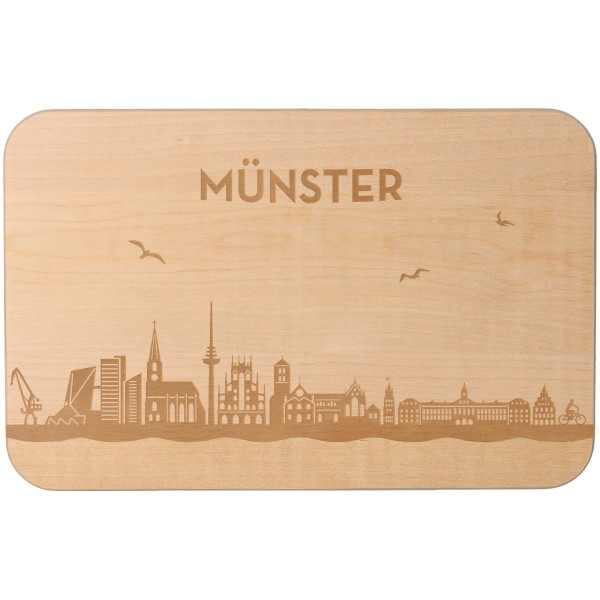 Frühstücksbrett Skyline Münster 23cm x 15cm x 1cm