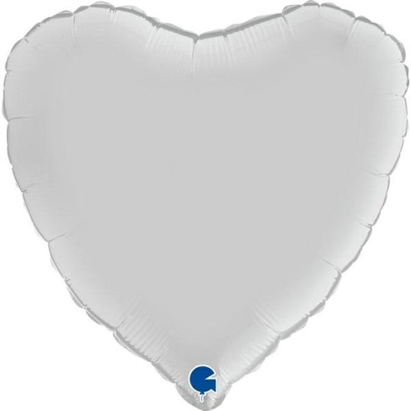 Herzballon Satin Weiß
