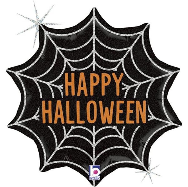 Ballonn "Happy Halloween" Spinnennetz