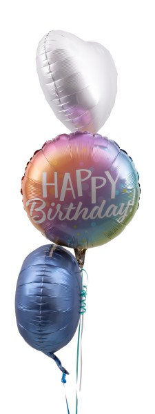 Ballonset "Happy Birthday Pastell Dots blau"
