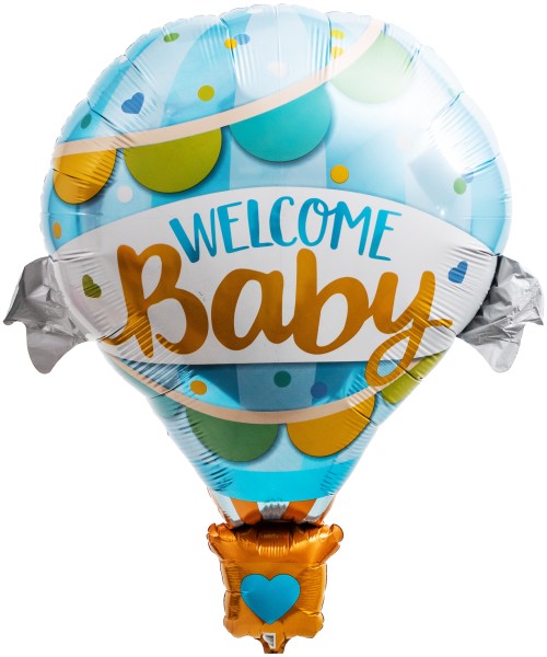 Riesenballon Heißluftballon "Welcome Baby" Blau