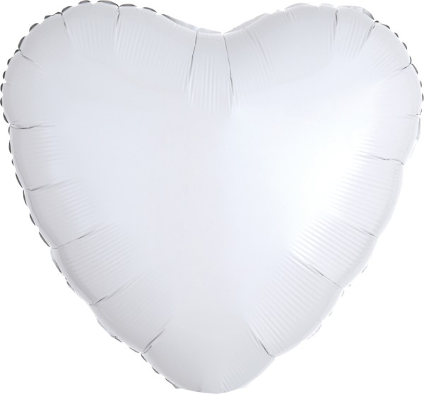 Folienballon Herz, Pearl Weiß