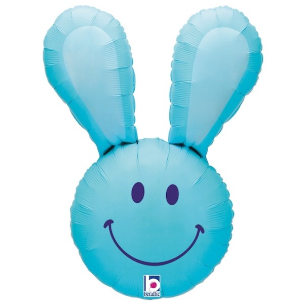 Blauer Smiley Hase