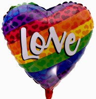 Regenbogen Herzballon "Love"  Regenbogen Herzballon "Love"