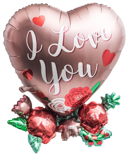 Riesenballon Herz "I love you" rosegold