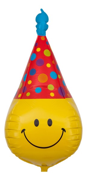 Riesenballon Smiley mit Partyhut