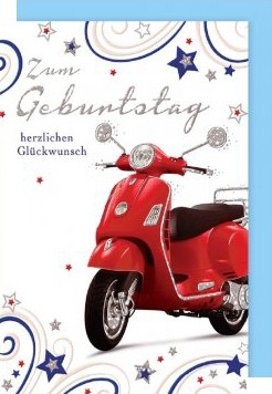 Geburtstagskarte "Zum Geburtstag herzlichen Glückwunsch" - Roller