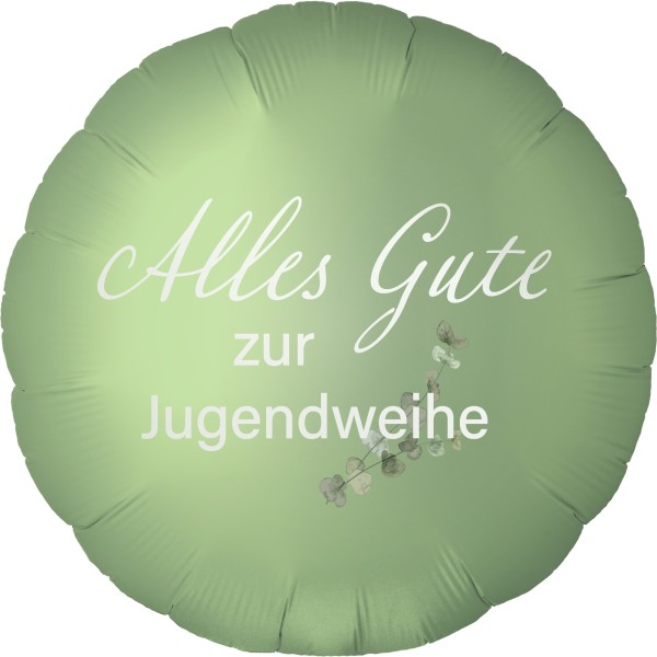 Folienballon Satin Olive Green "Alles Gute zur Jugendweihe"