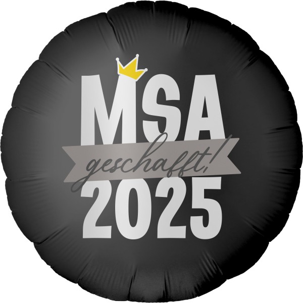 Folienballon Satin Schwarz "MSA 2024 geschafft"