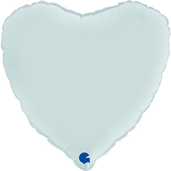 Folienballon Herz Satin Pastell Blau