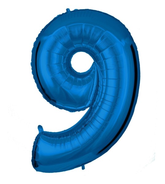 Zahlenballon Blau "9"