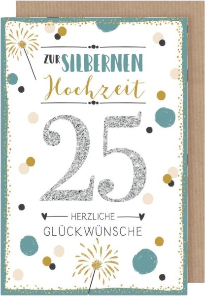 Glückwunschkarte "Zur Silbernen Hochzeit"