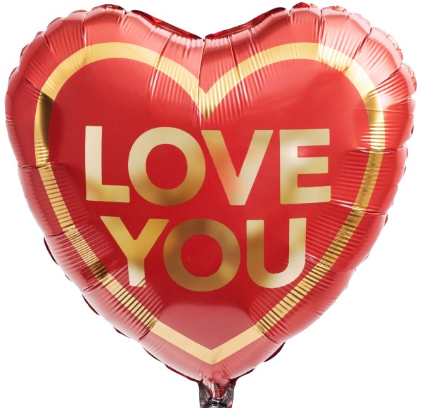 Roter Herzballon "LOVE YOU"