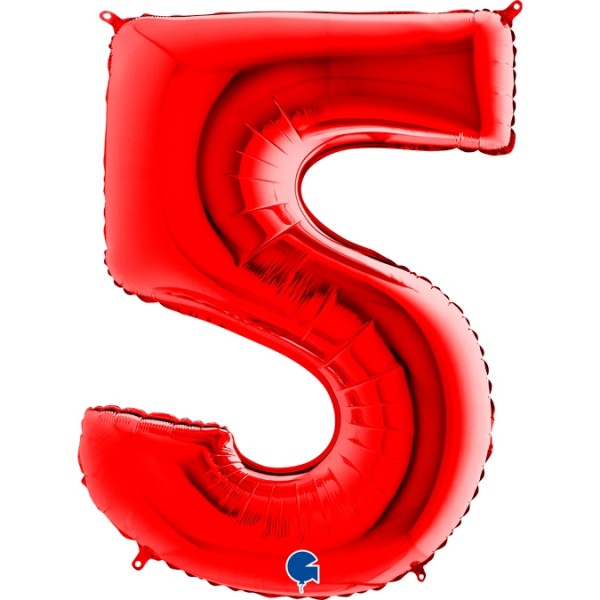 Zahlenballon Rot "5"