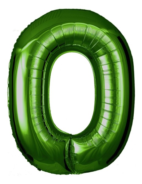 Zahlenballon Grün "0"