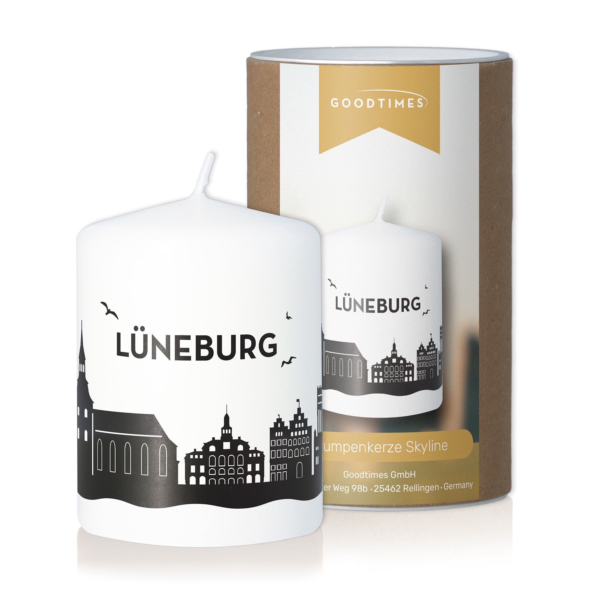 Skyline Lüneburg Kerze verschenken Ballongruesse.de